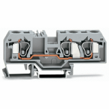 284-681 - 3-conductor through terminal block, 10 mm², center marking, for DIN-rail 35 x 15 and 35 x 7.5, CAGE CLAMP®