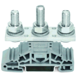 885-308 - Stud terminal block, lateral marker slots, for DIN-rail 35 x 15 and 35 x 7.5, 3 studs, M8
