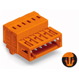 734-332/018-000 to 734-350/018-000 - 1-conductor male connector 100% protected against mismating Snap-in mounting feet Pin spacing 3.81 mm / 0,15 in