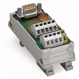 289-585 - Interface module, with solder pin, Male connector, 9-pole, Mating connector with solder connection, Vertical mounting, PCB terminal blocks, double-row, in mounting carrier, with shield connection