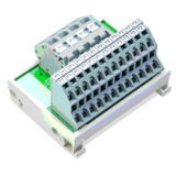 830-800/000-306 - Potential distribution module, 2 potentials, with 2 input clamping points each, Conductor cross-section up to 6 mm², with 12 output clamping points each, Conductor cross-section up to 2.5 mm²