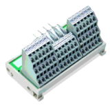 830-800/000-318 - Potential distribution module, 2 potentials, with 2 input clamping points each, Conductor cross-section up to 6 mm², with lever, with 24 output clamping points each, Conductor cross-section up to 2.5 mm²