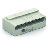 243-308 - MICRO PUSH WIRE® connector for junction boxes, for solid conductors, 0.8 mm Ø, 8-conductor, light gray cover, Surrounding air temperature: max 60°C