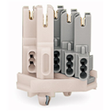 267-124 - Female connector with snap-in mounting foot and direct contact of the earth conductor 4 pole with moulded pole marking switchable