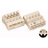 293-219 - Power supply connector with dovetail and without direct ground contact without push-buttons 5-pole