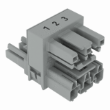 770-1764 - h-distribution connector, 3-pole, Cod. B, 1 input, 2 outputs, outputs on both sides, 2 locking levers