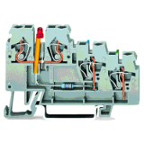 270-572/281-434 - Borna de actuadores para 3 conductores, LED rojo, para actuadores de conmutación (positiva) PNP, 2,5 mm², CAGE CLAMP®