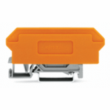 280-608 - Bloque de bornas base, 4 polos, con bornas, 4 conductores, con separado naranja, para carril DIN 35 x 15 y 35 x 7.5, 2.5 mm², CAGE CLAMP®
