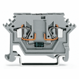280-613/281-410 - Borna para componentes, 2 conductores, con diodo 1N4007, Ánodo a la izquierda, para carril DIN 35 x 15 y 35 x 7.5, 2.5 mm², CAGE CLAMP®