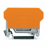 280-618 - Morsetto per moduli a innesto diretto, 4 poli, con morsetti per 2 conduttori, con separatore arancio, per guida DIN 35 x 15 e 35 x 7.5, 2.5 mm², CAGE CLAMP®
