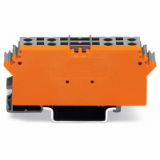 280-762 - Morsetto per moduli a innesto diretto, 4 poli, con morsetti per 4 conduttori, con portaetichette, con separatore arancio, per guida DIN 35 x 15 e 35 x 7.5, 2.5 mm², CAGE CLAMP®