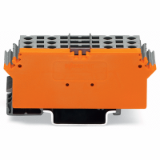 280-763 - Basisklemmenblock, mit 4-Leiter-Klemmen, mit Beschriftungsträger, mit orangefarbener Trennwand, für Tragschiene 35 x 15 und 35 x 7.5, 2.5 mm², CAGE CLAMP®