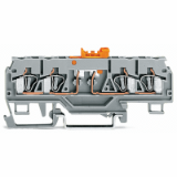 280-874 - 4-Leiter-Trenn- und Messklemme, mit schwenkbarem Trennmesser, mit Prüföffnung, Trennmesserhalter orange, für Tragschiene 35 x 15 und 35 x 7.5, 2.5 mm², CAGE CLAMP®