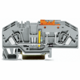 282-640 - Ground conductor disconnect terminal block, with test option, with orange disconnect link, 24 V, 6 mm², CAGE CLAMP®