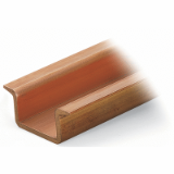 210-198 - Copper carrier rail, 35 x 15 mm, 2.3 mm thick, 2 m long, unslotted, according to EN 60715