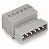 231-602/018-000 do 231-624/018-000 - MALE CONNECTOR WITH SNAP-IN MOUNTING FOOT PIN SPACING 5 MM / 0.197 IN