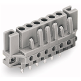 232-132/047-000 to 232-150/047-000 - Female connector with straight solder pins and spacers pin spacing 5 mm / 0.197 in
