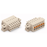 2734-102/031-000 do 2734-112/031-000 - FEMALE PLUG WITH FIXING FLANGE with built-in push buttons PIN SPACING 3.5 MM / 0.138 IN 100% PROTECTED AGAINST MISMATING