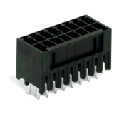 713-1402 hasta 713-1418 - Conector macho THT, 2 líneas, Pin soldable de 0,8 x 0,8 mm, recta, 100% protegido contra error al conectar, Paso 3,5 mm