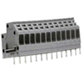 227-552 - Barrette à bornes pour circuits imprimés broche à souder 0,8x1,6mm avec plaque d'extrémité Pas 6,35 mm/1/4 in