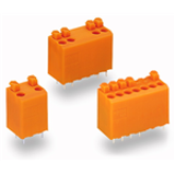 735-123/001-000 - blocco di morsetti per circuiti stampati 2 reofori a saldare/polo in linea a 2 poli con pulsante passo 3,81 mm/0,15 in