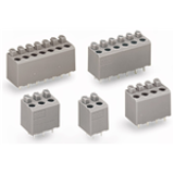 735-302 to 735-307 - PCB TERMINAL BLOCK 2 SOLDER PINS / POLE IN LINE 2 POLE WITH PUSH BOTTONS PIN SPACING 5 MM / 0.197 IN