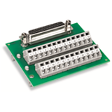 289-457 - Interface module, with solder pin, Female connector, 25-pole, Mating connector with solder connection, Vertical mounting, PCB terminal blocks, double-row, with mounting feet