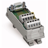 289-576 - Interface module, with solder pin, Female connector, 15-pole, Mating connector with solder connection, Vertical mounting, PCB terminal blocks, double-row, in mounting carrier, with shield connection