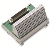 289-714 - Module avec interface, HD-Sub-D, Connecteur mâle, 15 pôles, Bornes pour circuits imprimés à trois étages, en support de montage
