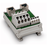 289-965 - Interface module, 2xRJ-45, PCB terminal blocks, double-row, in mounting carrier
