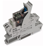 788-349 - Relay module, Nominal input voltage: 110 VDC, 2 changeover contacts, Limiting continuous current: 8 A, with manual operation, Red status indicator, Module width: 15 mm