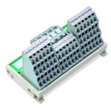 830-800/000-308 - Potential distribution module, 2 potentials, with 2 input clamping points each, Conductor cross-section up to 6 mm², with 24 output clamping points each, Conductor cross-section up to 2.5 mm²
