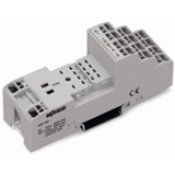 858-100 - Relay socket for industrial relays 2 and 4 changeover contacts for DIN 35 rail