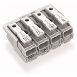 294-5024 - Lighting Connector without ground contact 4 pole L' / L / PE / N with snap-in mounting feet