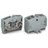 264-301 to 264-306 - 2-conductor end terminal block, without push-buttons, with fixing flange, 1-pole, for screw or similar mounting types, Fixing hole 3.2 mm Ø, 2.5 mm², CAGE CLAMP®