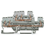 870-531 - dwupiętrowa złączka 3-przewodowa, złączka przelotowa/przelotowa, L/L, na szynę TS 35 x 15 i 35 x 7.5, 2.5 mm², CAGE CLAMP®