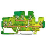 870-537 - dwupiętrowa złączka 3-przewodowa, 6-przewodowa złączka PE, 2.5 mm², PE, z mostkowaniem wewnętrznym, na szynę TS 35 x 15 i 35 x 7.5, CAGE CLAMP®