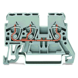 870-681 - 3-conductor through terminal block, 2.5 mm², lateral marker slots, for DIN-rail 35 x 15 and 35 x 7.5, CAGE CLAMP®