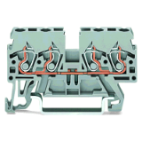 870-831 - Borna de paso para 4 conductores, 2.5 mm², Marcaje lateral y central, para carril DIN 35 x 15 y 35 x 7.5, CAGE CLAMP®