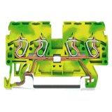 870-837 - 4-przewodowa złączka PE, 2.5 mm², boczne otwory na oznaczniki, na szynę TS 35 x 15 i 35 x 7.5, CAGE CLAMP®