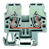 870-911 - Borna de paso para 2 conductores, 2.5 mm², Marcaje lateral y central, para carril DIN 15, CAGE CLAMP®