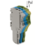 2020-103/000-038 TO 2020-115/000-038 - 1-conductor female plug with ground base module (green-yellow) for insertion into carrier terminal blocks codable