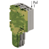 2020-203/000-037 aż do 2020-215/000-037 - 2-conductor female connector with ground end module (green-yellow) for insertion into carrier terminal blocks codable