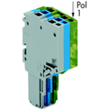 2020-203/000-038 aż do 2020-215/000-038 - 2-conductor female connector with ground base module (green-yellow) for insertion into carrier terminal blocks codable