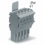 2022-101/122-000 - Conector hembra para 1 conductor, Push-in CAGE CLAMP®, 4 mm², Paso 5,2 mm, 1 polo, Clip de anclaje centrado