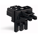 770-615 - T-distribution connector 1 x plug / 2 x socket 5-pole 100% protected against mismating pluggable