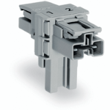 770-1601 - T-distribution connector, 2-pole, Cod. B, 1 input, 2 outputs, 2 locking levers