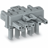 770-1641 - T-distribution connector, 5-pole, Cod. B, 1 input, 2 outputs, 2 locking levers