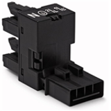 890-944 - h-distribution connector, 4-pole, Cod. A, 1 input, 2 outputs, outputs on one side, 2 locking levers