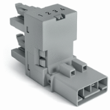 890-1681 - h-distribution connector, 4-pole, Cod. B, 1 input, 2 outputs, outputs on one side, 2 locking levers